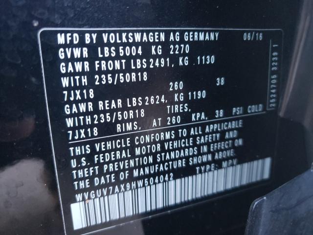 Photo 9 VIN: WVGUV7AX9HW504042 - VOLKSWAGEN TIGUAN 