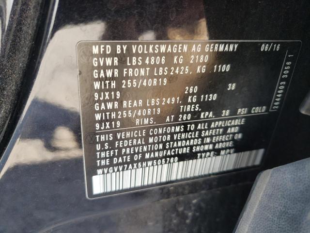 Photo 12 VIN: WVGVV7AX5HW505760 - VOLKSWAGEN TIGUAN 