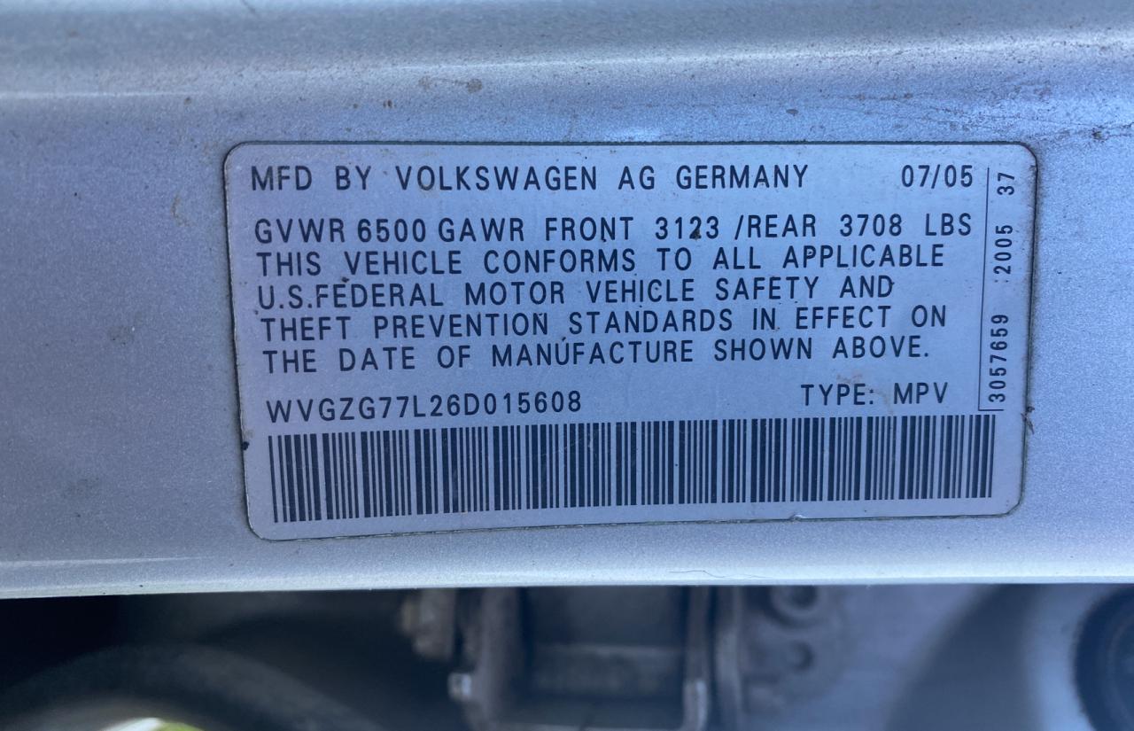 Photo 9 VIN: WVGZG77L26D015608 - VOLKSWAGEN TOUAREG 