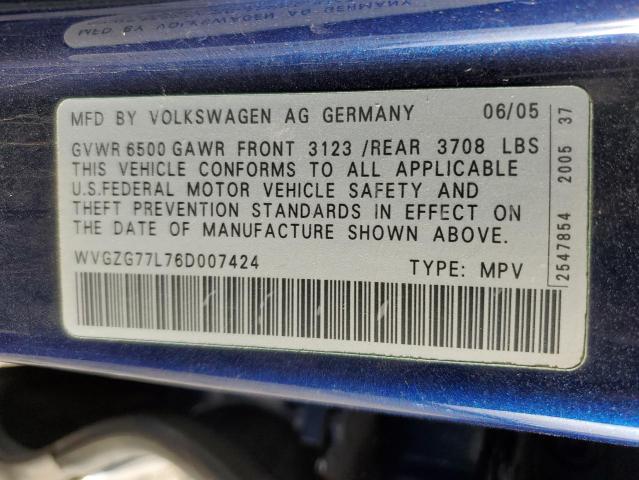 Photo 12 VIN: WVGZG77L76D007424 - VOLKSWAGEN TOUAREG 