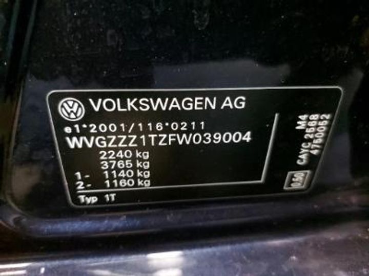 Photo 12 VIN: WVGZZZ1TZFW039004 - VOLKSWAGEN TOURAN DIESEL - 2011 