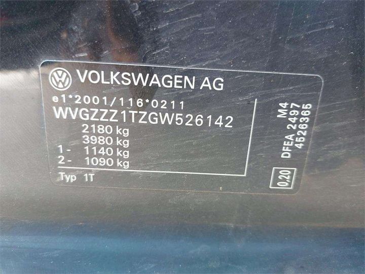 Photo 8 VIN: WVGZZZ1TZGW526142 - VOLKSWAGEN TOURAN 