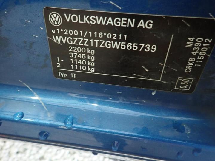 Photo 11 VIN: WVGZZZ1TZGW565739 - VOLKSWAGEN TOURAN 7S 