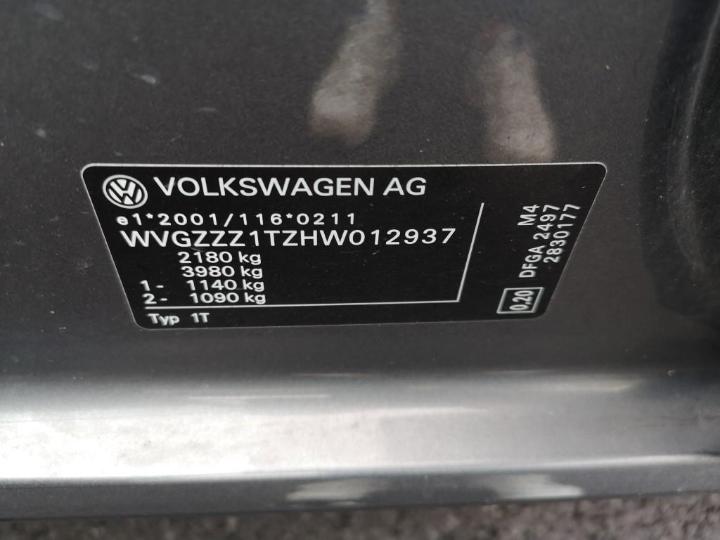 Photo 13 VIN: WVGZZZ1TZHW012937 - VOLKSWAGEN TOURAN 