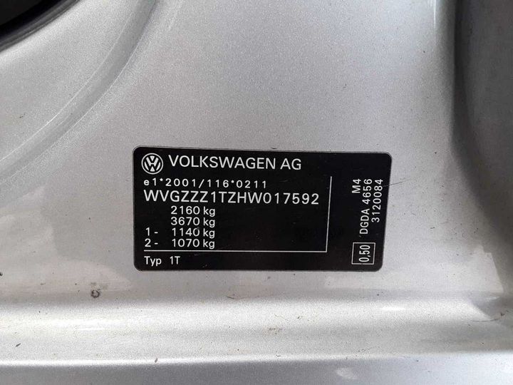 Photo 13 VIN: WVGZZZ1TZHW017592 - VOLKSWAGEN TOURAN 1.6 TDI SCR 