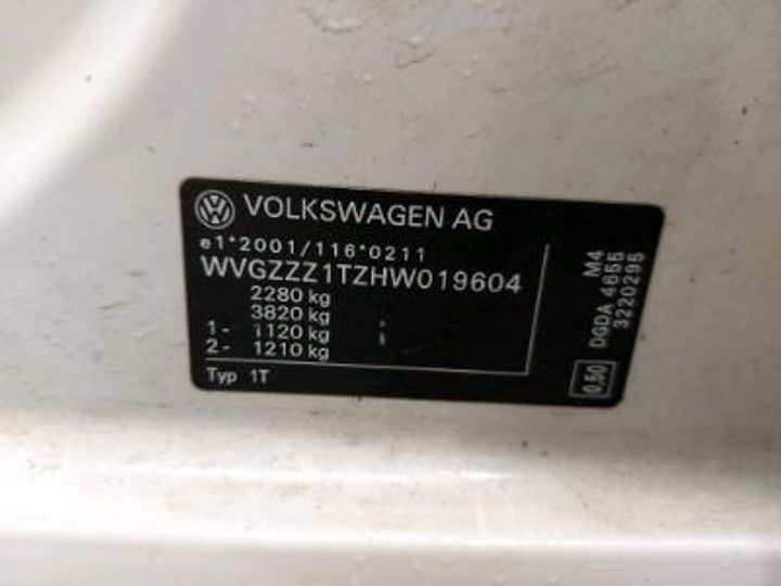 Photo 12 VIN: WVGZZZ1TZHW019604 - VOLKSWAGEN TOURAN 