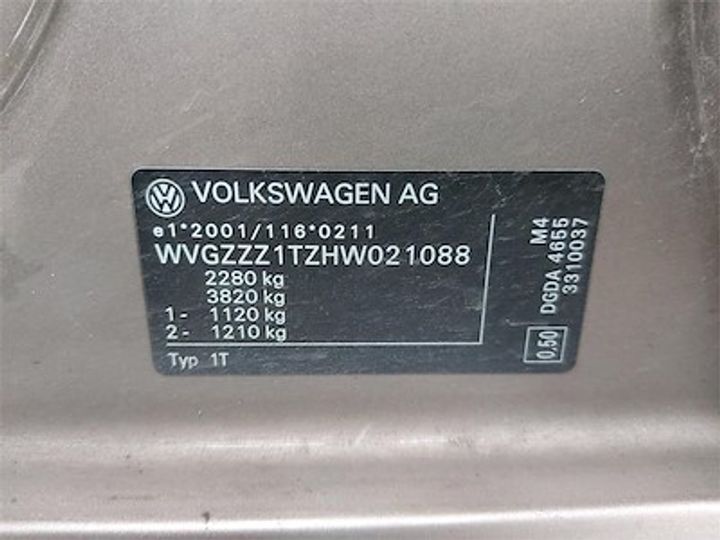 Photo 11 VIN: WVGZZZ1TZHW021088 - VOLKSWAGEN TOURAN DIESEL - 2015 