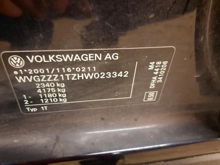 Photo 6 VIN: WVGZZZ1TZHW023342 - VOLKSWAGEN TOURAN 7S 