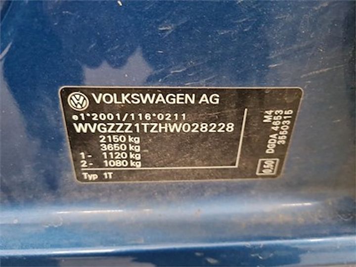 Photo 11 VIN: WVGZZZ1TZHW028228 - VOLKSWAGEN TOURAN DIESEL - 2015 