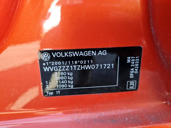 Photo 4 VIN: WVGZZZ1TZHW071721 - VOLKSWAGEN TOURAN 