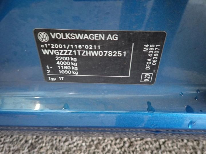 Photo 12 VIN: WVGZZZ1TZHW078251 - VOLKSWAGEN TOURAN 