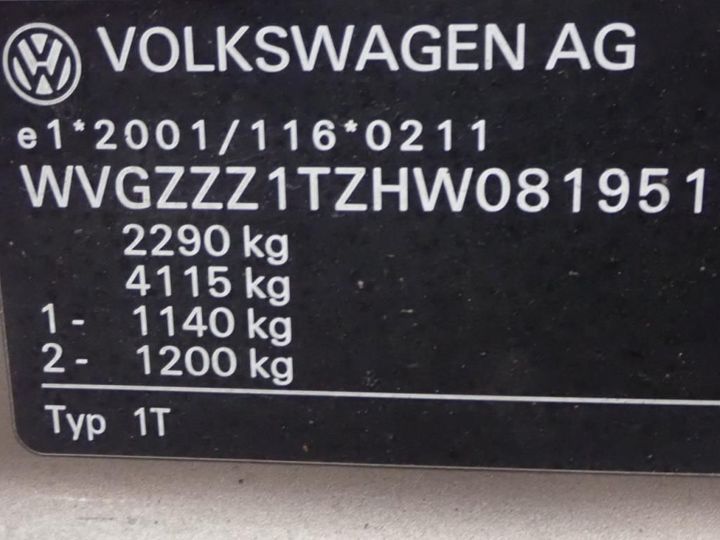 Photo 13 VIN: WVGZZZ1TZHW081951 - VOLKSWAGEN TOURAN 