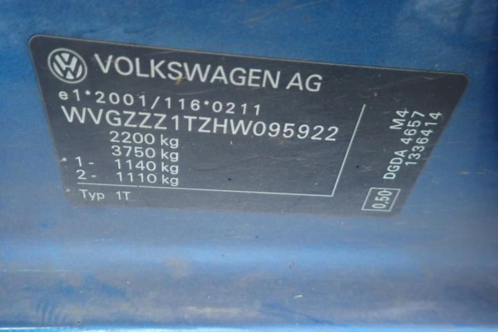 Photo 15 VIN: WVGZZZ1TZHW095922 - VOLKSWAGEN TOURAN 7S 