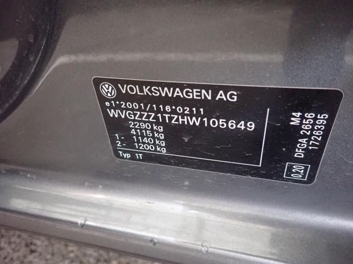 Photo 9 VIN: WVGZZZ1TZHW105649 - VOLKSWAGEN TOURAN 7S 