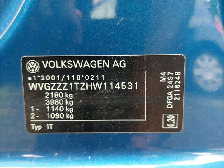 Photo 8 VIN: WVGZZZ1TZHW114531 - VOLKSWAGEN TOURAN 