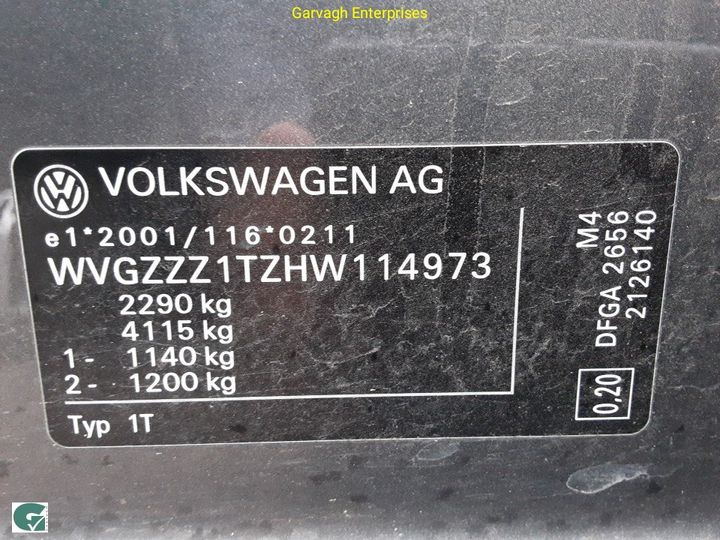 Photo 5 VIN: WVGZZZ1TZHW114973 - VOLKSWAGEN TOURAN 