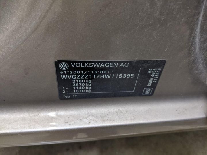 Photo 14 VIN: WVGZZZ1TZHW115395 - VOLKSWAGEN TOURAN 