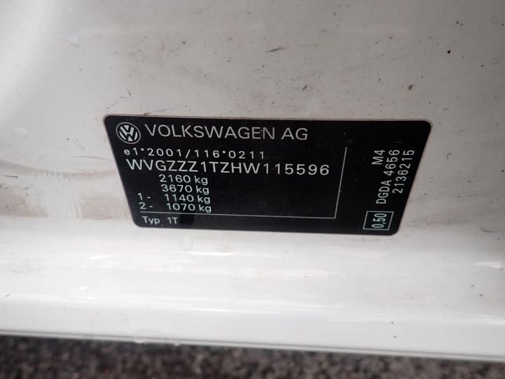 Photo 12 VIN: WVGZZZ1TZHW115596 - VOLKSWAGEN TOURAN 5S 