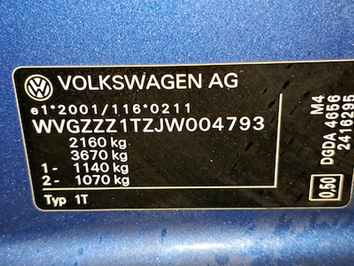 Photo 10 VIN: WVGZZZ1TZJW004793 - VW TOURAN 