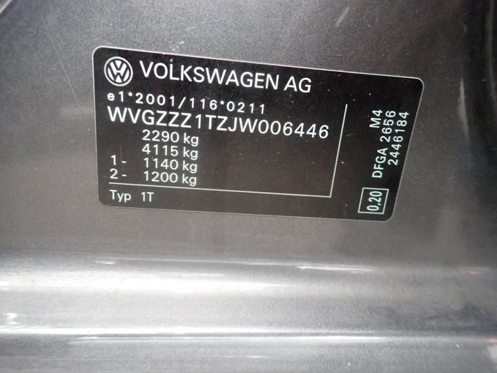 Photo 9 VIN: WVGZZZ1TZJW006446 - VOLKSWAGEN TOURAN 