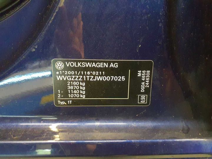 Photo 13 VIN: WVGZZZ1TZJW007025 - VOLKSWAGEN TOURAN 1.6 TDI SCR 