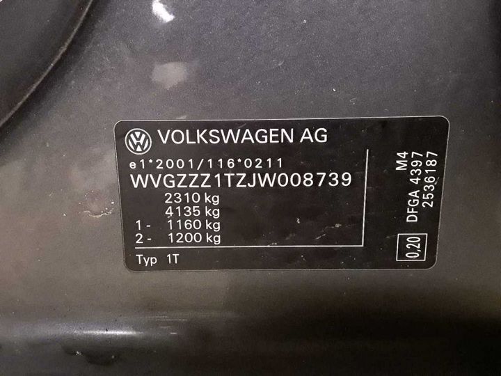 Photo 12 VIN: WVGZZZ1TZJW008739 - VOLKSWAGEN TOURAN 2.0 TDI SCR 