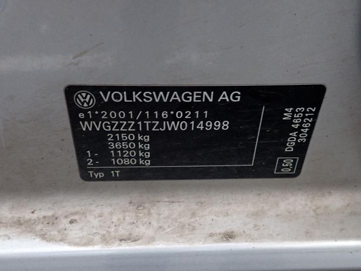 Photo 10 VIN: WVGZZZ1TZJW014998 - VOLKSWAGEN TOURAN 