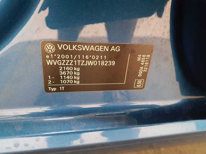 Photo 11 VIN: WVGZZZ1TZJW018239 - VOLKSWAGEN TOURAN 1.6 TDI SCR 