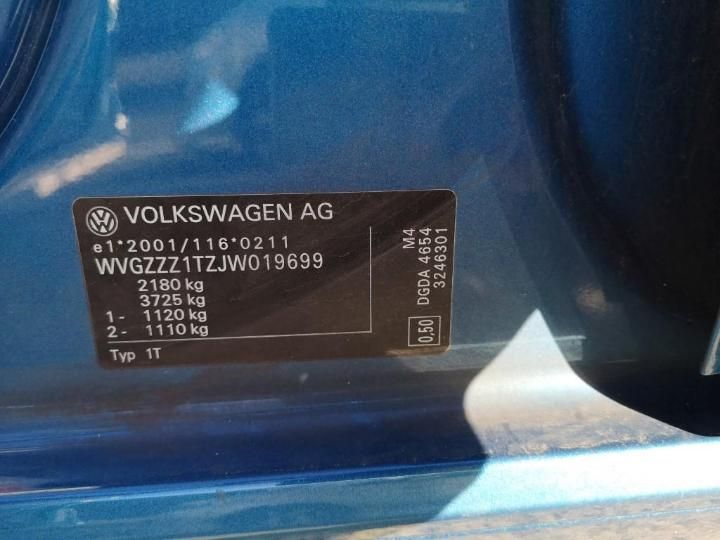 Photo 12 VIN: WVGZZZ1TZJW019699 - VOLKSWAGEN TOURAN 