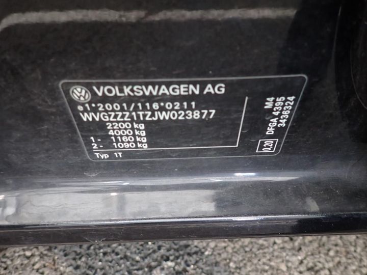 Photo 12 VIN: WVGZZZ1TZJW023877 - VOLKSWAGEN TOURAN 