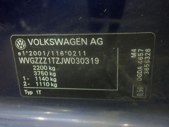 Photo 9 VIN: WVGZZZ1TZJW030319 - VOLKSWAGEN TOURAN 7S 