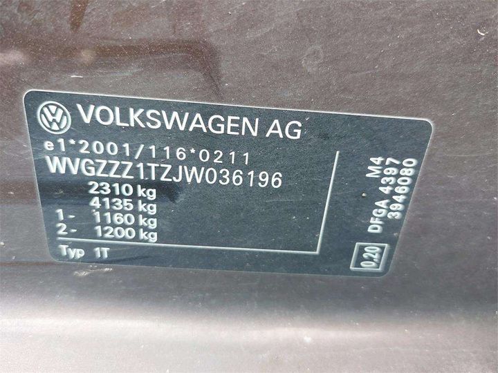 Photo 8 VIN: WVGZZZ1TZJW036196 - VOLKSWAGEN TOURAN 