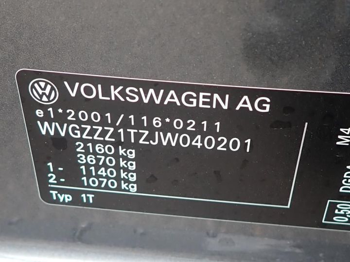 Photo 14 VIN: WVGZZZ1TZJW040201 - VOLKSWAGEN TOURAN 5S 