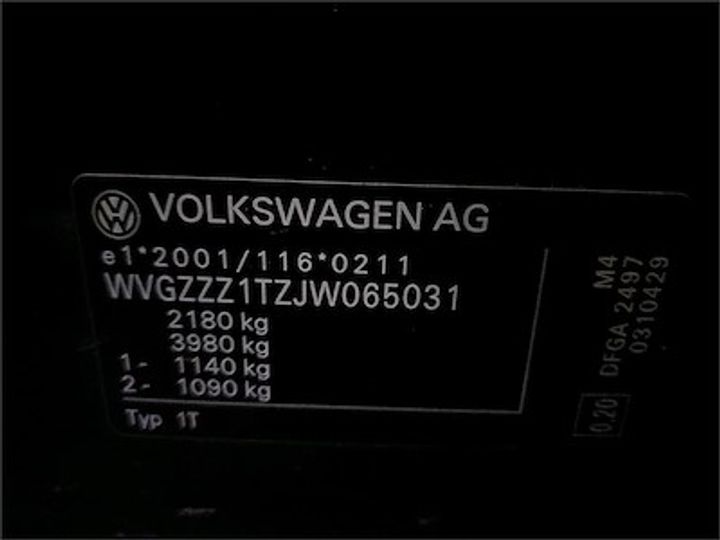 Photo 11 VIN: WVGZZZ1TZJW065031 - VOLKSWAGEN TOURAN DIESEL - 2015 