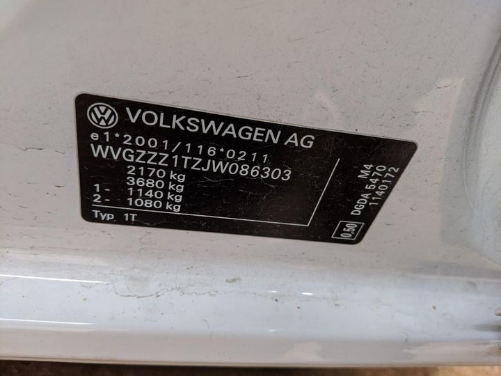 Photo 14 VIN: WVGZZZ1TZJW086303 - VOLKSWAGEN TOURAN 