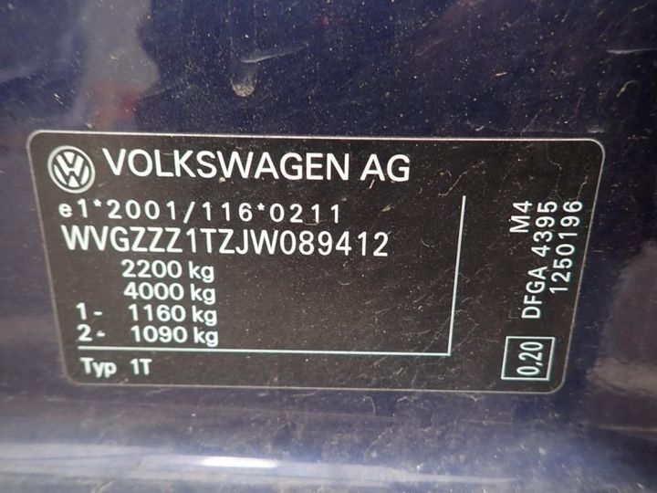 Photo 8 VIN: WVGZZZ1TZJW089412 - VOLKSWAGEN TOURAN 