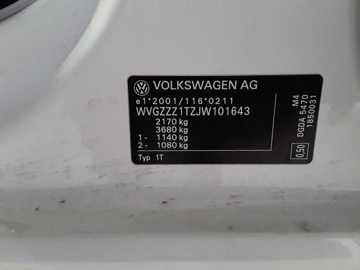 Photo 12 VIN: WVGZZZ1TZJW101643 - VOLKSWAGEN TOURAN 1.6 TDI SCR 