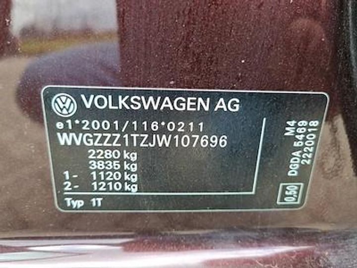 Photo 11 VIN: WVGZZZ1TZJW107696 - VOLKSWAGEN TOURAN DIESEL - 2015 