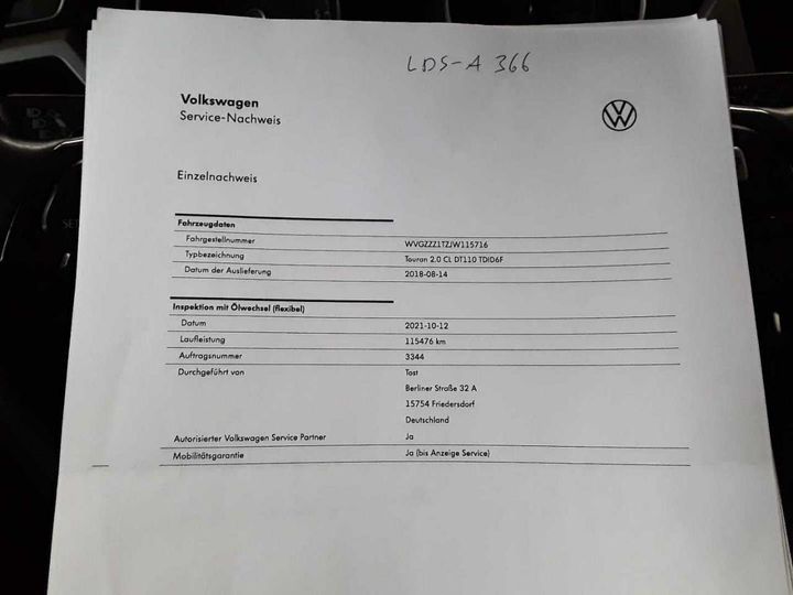 Photo 25 VIN: WVGZZZ1TZJW115716 - VOLKSWAGEN TOURAN 2.0 TDI SCR 