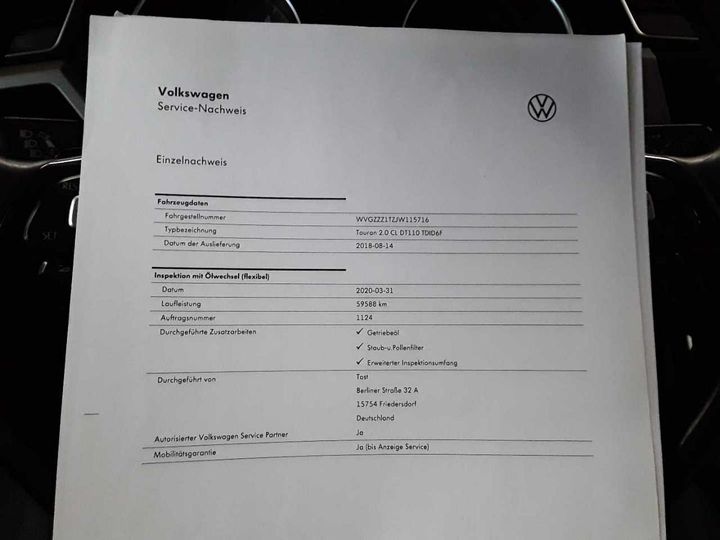 Photo 28 VIN: WVGZZZ1TZJW115716 - VOLKSWAGEN TOURAN 2.0 TDI SCR 