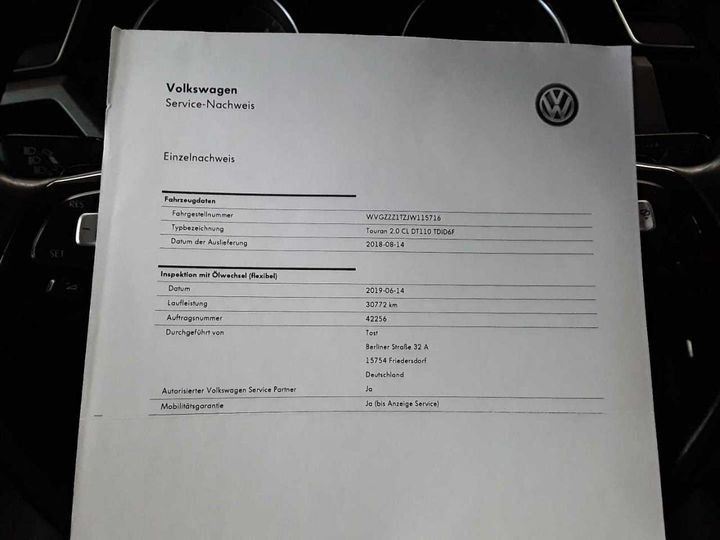 Photo 29 VIN: WVGZZZ1TZJW115716 - VOLKSWAGEN TOURAN 2.0 TDI SCR 