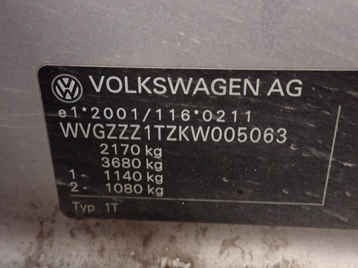 Photo 5 VIN: WVGZZZ1TZKW005063 - VOLKSWAGEN TOURAN 