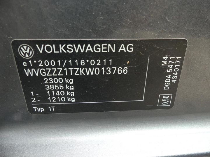 Photo 13 VIN: WVGZZZ1TZKW013766 - VW TOURAN 