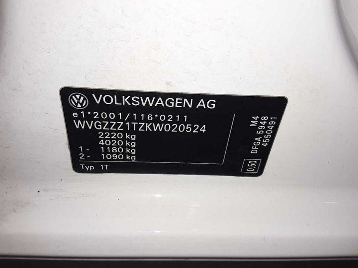 Photo 13 VIN: WVGZZZ1TZKW020524 - VOLKSWAGEN TOURAN 2.0 TDI SCR 