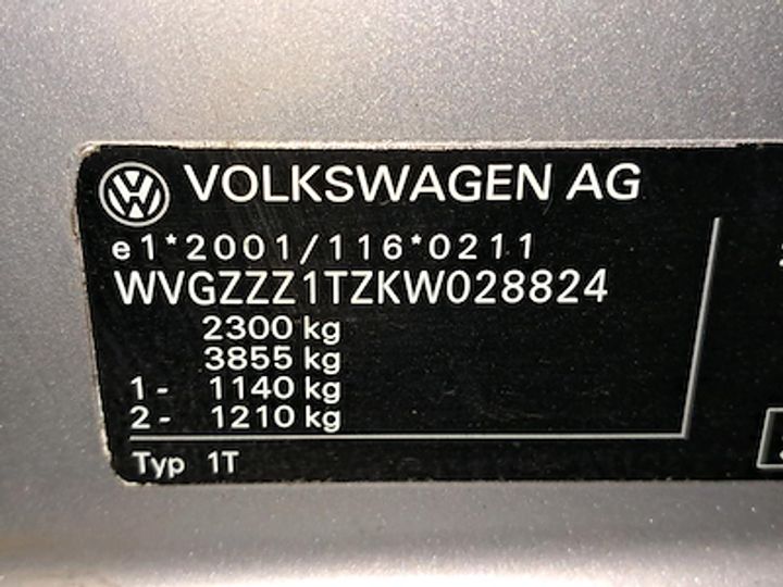 Photo 10 VIN: WVGZZZ1TZKW028824 - VW TOURAN 