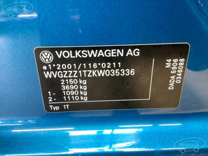 Photo 5 VIN: WVGZZZ1TZKW035336 - VOLKSWAGEN TOURAN MPV 