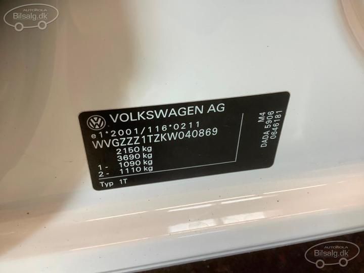 Photo 13 VIN: WVGZZZ1TZKW040869 - VOLKSWAGEN TOURAN MPV 