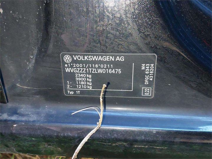 Photo 8 VIN: WVGZZZ1TZLW016475 - VOLKSWAGEN TOURAN 