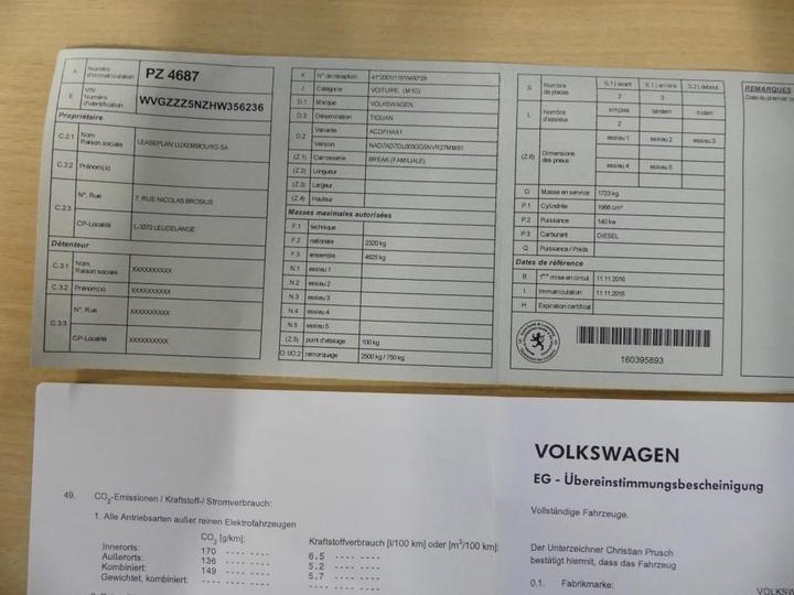 Photo 11 VIN: WVGZZZ5NZHW356236 - VOLKSWAGEN TIGUAN - 2016 