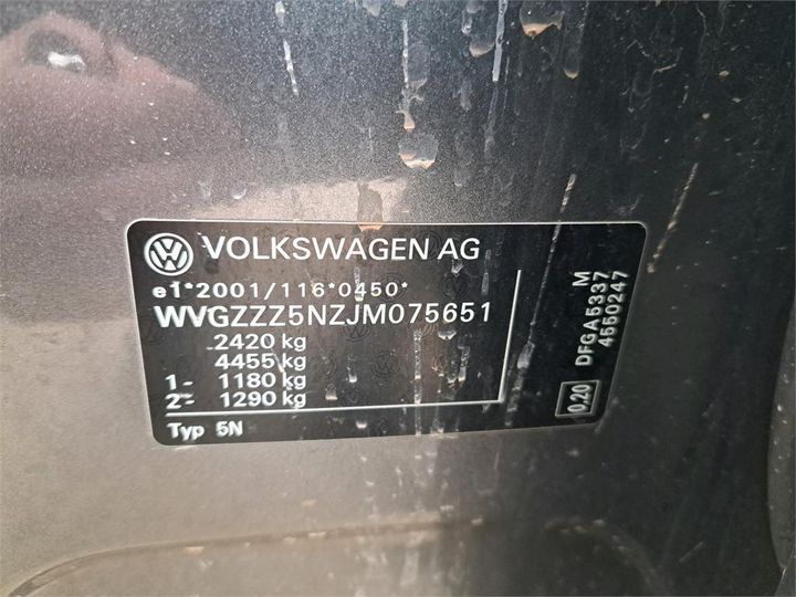 Photo 10 VIN: WVGZZZ5NZJM075651 - VOLKSWAGEN TIGUAN ALLSPACE 